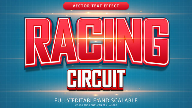 racing circuit text effect editable eps file