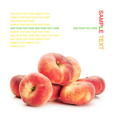 chinese flat peaches on white background