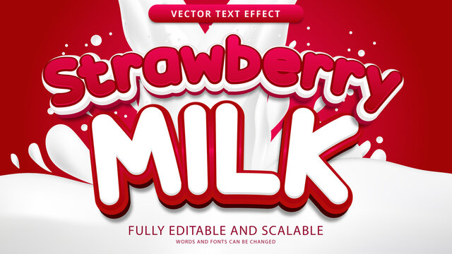 Strawberry Milk Text Effect Editable Eps File