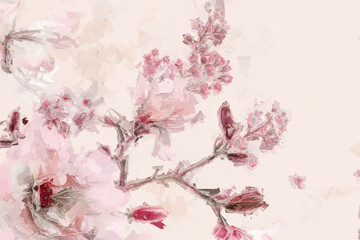 Obraz na płótnie Canvas Beautiful oil painting flower bouquet illustration