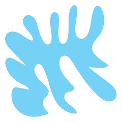 Abstract Shapes Hand Drawn Organic Baby Blue Spike Fluid 