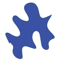 Abstract Shapes Hand Drawn Dark Blue Matisse Cut Out Organic Blob