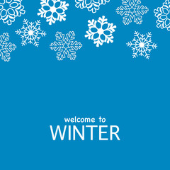 Vector illustration, pattern, snowflakes. Winter, snow, snowflakes, snowflake frame, banner.