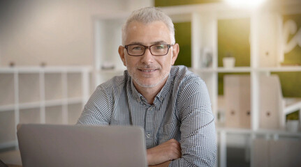 Fototapeta premium portrait of a 45-year-old businessman at work