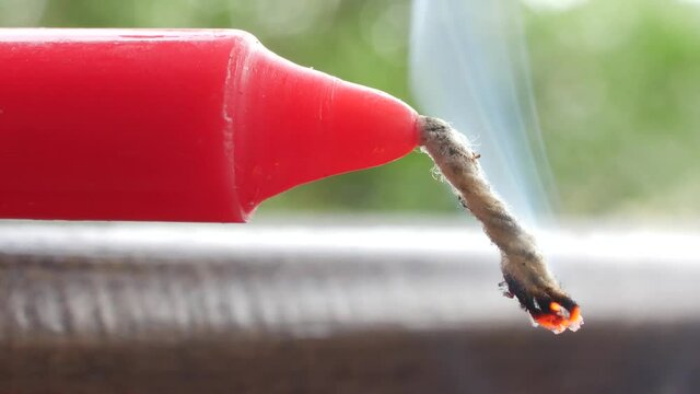 Red power button on the coffee maker, turn on and off
