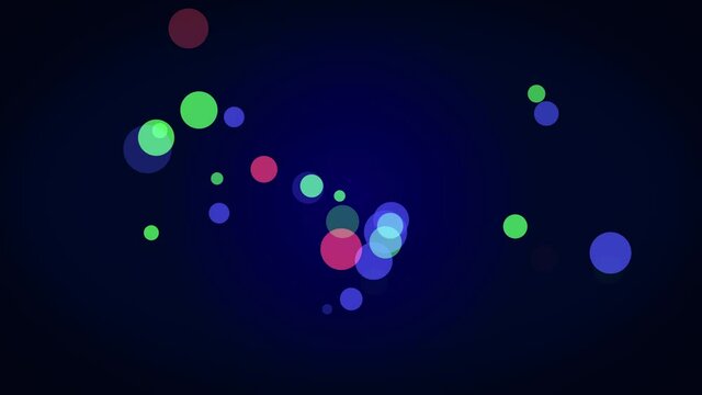 動画素材：ふわふわとカラフルな光が広がっていくパーティクルアニメーション