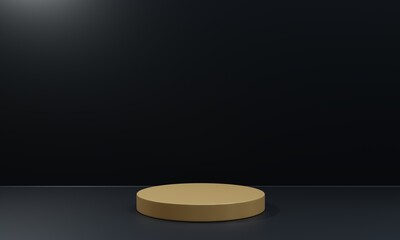 Empty Black 3d podium for cosmetic product display showcase. Best for cosmetic product presentation. Minimalistic 3d Render
