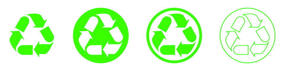 Recycle icon. Set of triangular eco recycle signs. Vector illustration. Recycle label