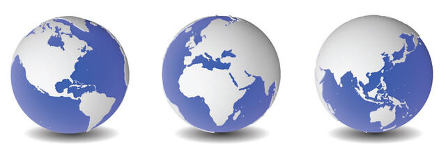 The global globe is a vector icon. Earth isolated on a white background illustration. On a white background, a cluster of earth globes.