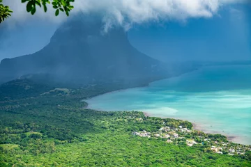 Photo sur Plexiglas Le Morne, Maurice Vue aérienne de la belle île tropicale, Maurice et Le Morn