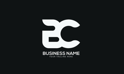 Alphabet BC or CB abstract monogram vector logo template