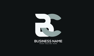 Alphabet BC or CB abstract monogram vector logo template