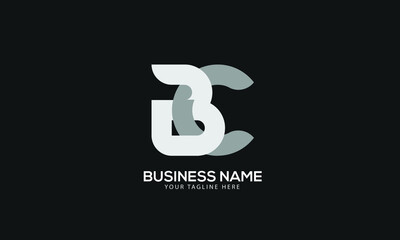 Alphabet BC or CB abstract monogram vector logo template