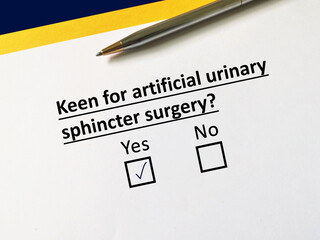 Questionnaire about surgery