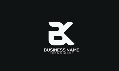 Alphabet BK or KB abstract monogram vector logo template