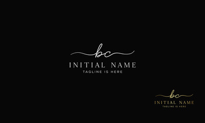 BC CB Signature initial logo template vector