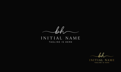 BH HB Signature initial logo template vector