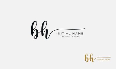 BH HB Signature initial logo template vector