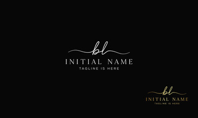 BL LB Signature initial logo template vector