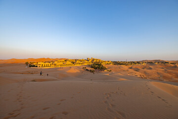 Orange sands desert resort in the Empty Quarter (Rub' al Khali) area of Abu Dhabi, United Arab Emirates