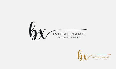 BX XB Signature initial logo template vector