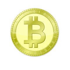 Bitcoin coin isolated on a white background