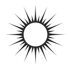 black stylized sun rays element