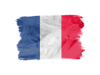 ドライブラシでペイントしたフランス国旗のシンボルアイコンイラスト