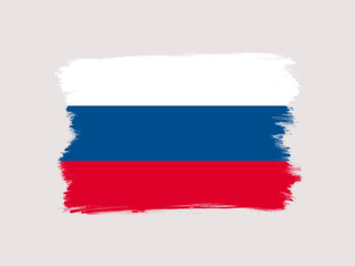 ドライブラシでデザインしたロシア国旗のシンボルアイコンイラスト