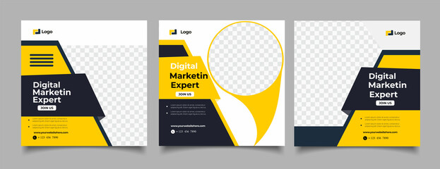 Digital marketing expert instagram post and social media banner template	