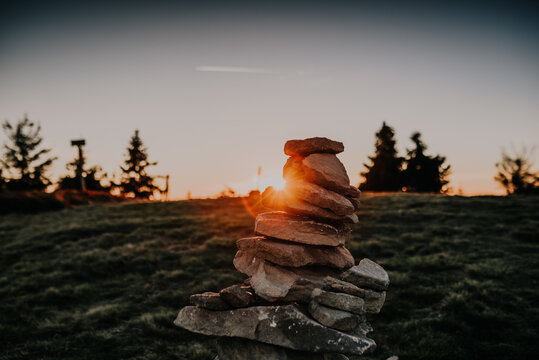 sunset in the mountains