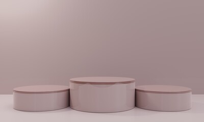 Empty 3d podium for cosmetic product display showcase. Best for any product presentation. Minimalistic 3d Render