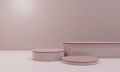 Empty 3d podium for cosmetic product display showcase. Best for any product presentation. Minimalistic 3d Render