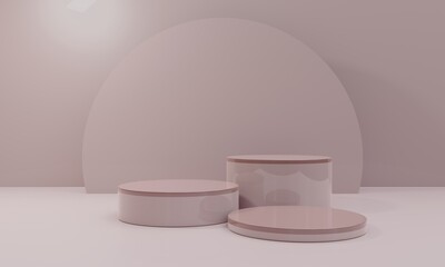 Empty 3d podium for cosmetic product display showcase. Best for any product presentation. Minimalistic 3d Render
