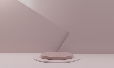 Empty 3d podium for cosmetic product display showcase. Best for any product presentation. Minimalistic 3d Render