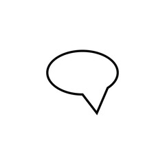 Sing and symbols concept. Single line icon for internet pages, apps, sites, banners, flyers. Line icon of simple speech bubble for conversations