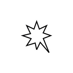 Sing and symbols concept. Single line icon for internet pages, apps, sites, banners, flyers. Line icon of speech bubble in form of star