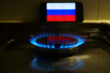 Gas at home for cooking. Natural gas (also called fossil gas) and Russian flag Nord Stream is a...