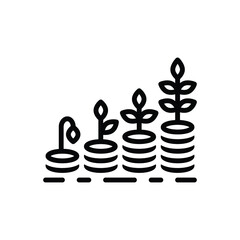 Black line icon for cumulative