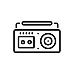 Black line icon for stereo