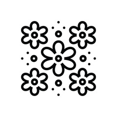 Black line icon for floral