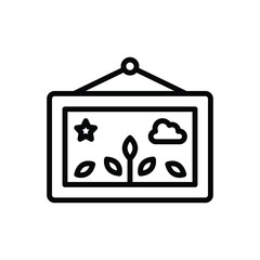 Black line icon for framing