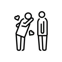 Black line icon for respect