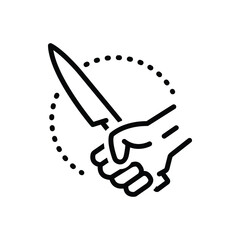 Black line icon for threatening