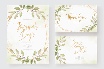 hand drawn floral wedding invitation card set