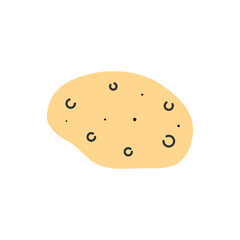 Doodle yellow potato. Vector clipart.