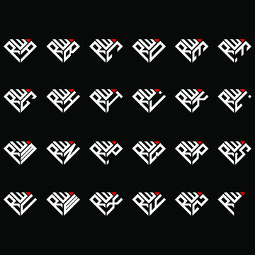 RWA to RWZ letter logo creative design, Multiple triple letter logo design