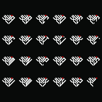 XWA to XWZ letter logo creative design, Multiple triple letter logo design