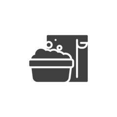 Wash basin with foam vector icon