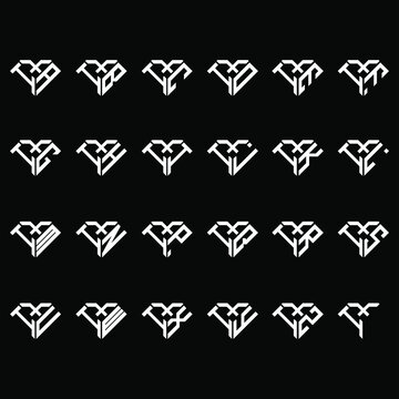 IXA to IXZ letter logo creative design, Multiple triple letter logo design
